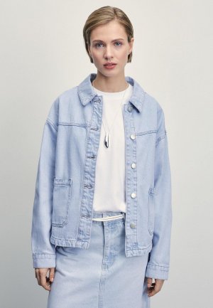 Рубашка джинсовая Zarina. Цвет: голубой