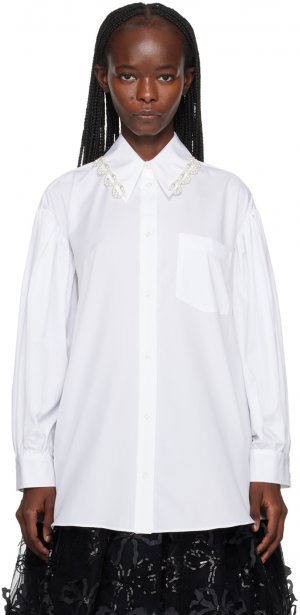 Белая классическая рубашка с пышными рукавами Simone Rocha