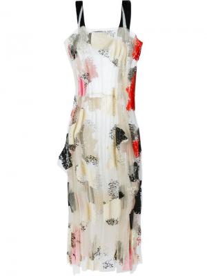 Длинное платье с принтом Toga. Цвет: телесный