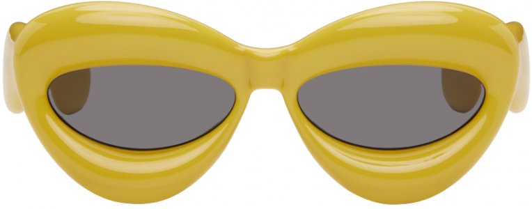 Желтые завышенные солнцезащитные очки «кошачий глаз» Loewe