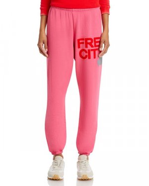 Хлопковые спортивные штаны с логотипом FREE CITY , цвет Pinklips Cherry FREECITY