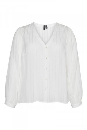 Рубашка больших размеров с длинными рукавами, белый Vero moda curve