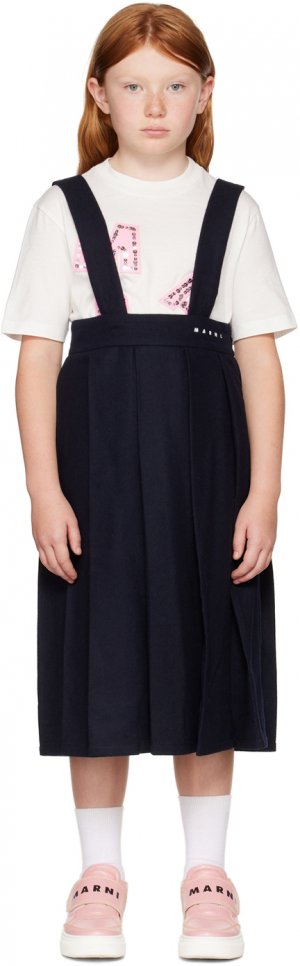 Детская темно-синяя плиссированная юбка Marni