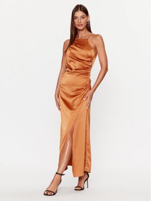 Коктейльное платье стандартного кроя, коричневый YAS