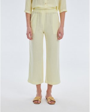 Женские широкие брюки с эластичной резинкой на талии , желтый Paz Torras. Цвет: желтый