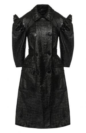 Двубортное пальто с поясом Simone Rocha. Цвет: черный