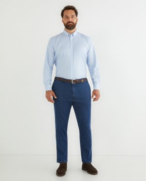 Мужские брюки-чиносы из обычного денима больших размеров , синий Mirto. Цвет: синий