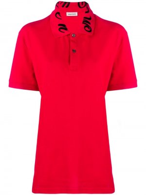 Рубашка-поло с вышитым логотипом Alexander McQueen. Цвет: красный