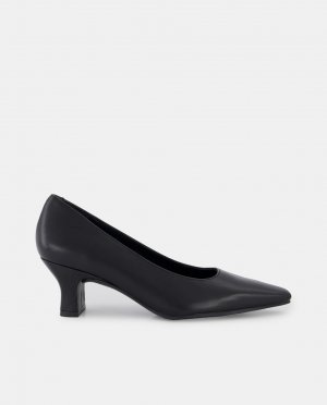 Женские кожаные туфли с острым носком и блочным каблуком , черный Pedro Miralles