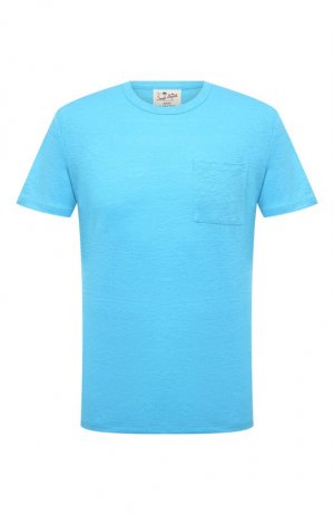 Льняная футболка MC2 Saint Barth. Цвет: голубой