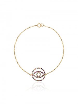 Rainbow diamond circle eye bracelet Ileana Makri. Цвет: разноцветный