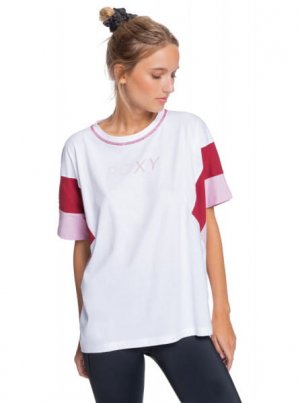 Спортивная футболка Good Morning Song Roxy. Цвет: белый,красный,розовый