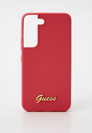 Чехол для телефона Guess Galaxy S22 силиконовый с металлическим лого. Цвет: фуксия