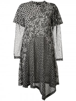 Платье асимметричного кроя с цветочным принтом Goen.J. Цвет: черный