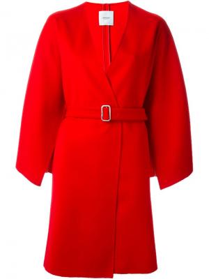 Пальто-накидка с поясом Agnona. Цвет: красный