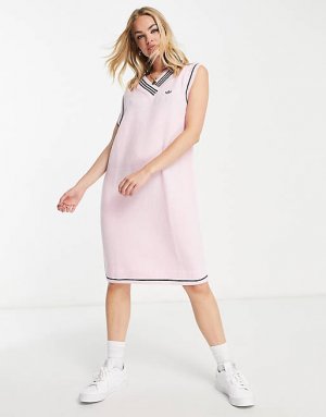 Розовое платье-джемпер с v-образным вырезом adidas Originals Retro Sport Unknown