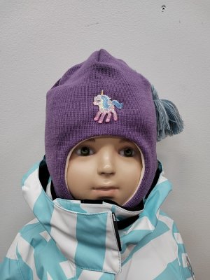 Балаклава детская с кисточкой, фиолетовый Kivat