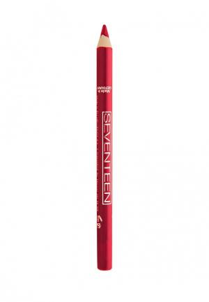 Карандаш для губ Seventeen т.14 водостойкий с витамином Е Super Smooth W/P Lip Liner Насыщенный красный. Цвет: красный