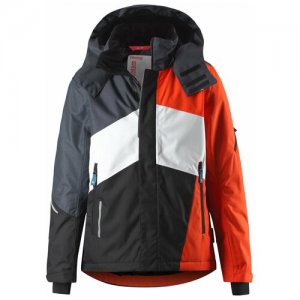 Куртка , размер 116, черный, оранжевый Reima. Цвет: черный/синий/серый