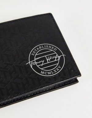 Черный кошелек с монограммой и логотипом -Черный цвет Tommy Hilfiger