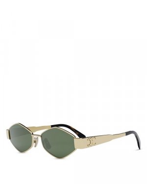 Солнцезащитные очки Metal Triomphe с геометрическим узором, 54 мм , цвет Gold CELINE