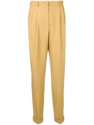 Зауженные брюки с завышенной талией Alberta Ferretti. Цвет: желтый