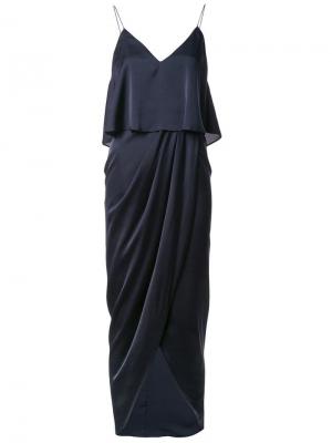 Длинное платье с разрезом Shona Joy. Цвет: синий