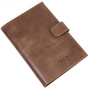 Бумажник , фактура гладкая, коричневый Premier. Цвет: коричневый