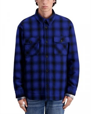 Куртка-рубашка с длинными рукавами и пуговицами спереди принтом , цвет Blue The Kooples