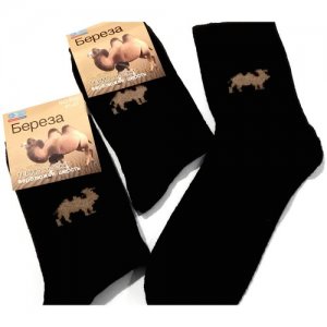 Термо носки теплые мужские, Верблюжья шерсть, размер 41-44 Береза. Цвет: черный
