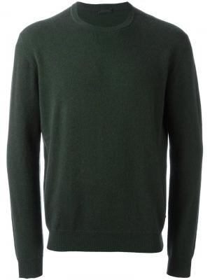 Пуловер с круглым вырезом Z Zegna. Цвет: зелёный