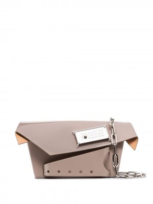 Snatched leather clutch bag Maison Margiela. Цвет: нейтральные цвета