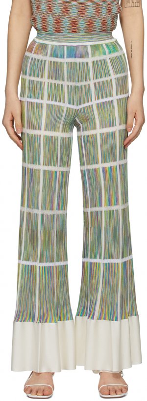 Multicolor Flared Grid Trousers Missoni. Цвет: fm05l green