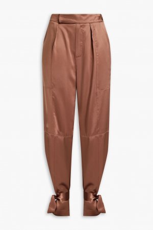 Erato зауженные брюки из шелкового атласа со складками NICHOLAS, коричневый Nicholas