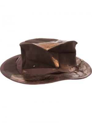 Шляпа с эффектом потертости Ca4la. Цвет: коричневый