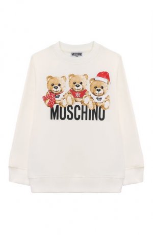 Хлопковый свитшот Moschino. Цвет: белый