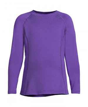 Детское термобелье для девочек, длинное нижнее белье, рубашка с круглым вырезом rmaskin Lands' End, фиолетовый Lands' End