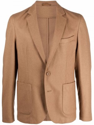 Однобортный пиджак строгого кроя Officine Generale. Цвет: коричневый