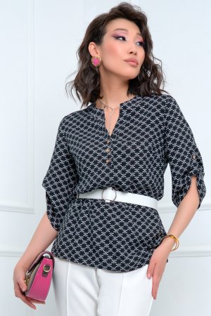 Блузка BELLOVERA. Цвет: черный, белый