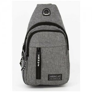 Рюкзак кросс-боди , фактура матовая, серый ForAll. Цвет: черный