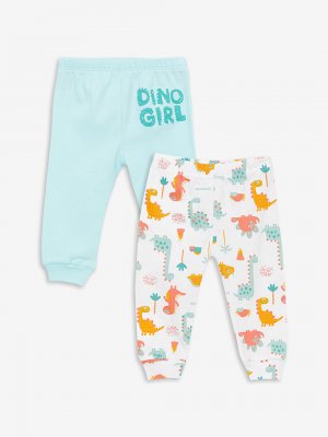 Пижамные штаны для маленьких девочек с эластичной резинкой на талии, 2 предмета LUGGI BABY, мятно-зеленый Baby