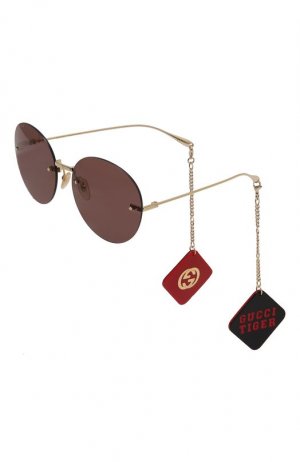 Солнцезащитные очки и цепочка Gucci. Цвет: золотой