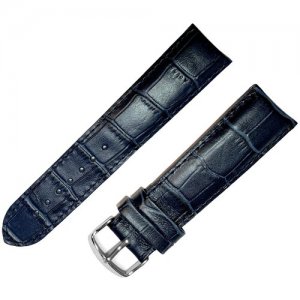 Ремешок 2208-01-1-7 ДП Kroko Синий объемный длинный кожаный ремень для наручных часов из натуральной кожи 22 мм матовый крокодил Ardi. Цвет: синий