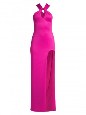 Вечернее платье Eve Taya с вырезом халтер , розовый Black Halo