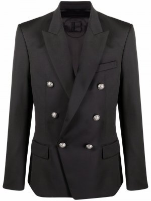 Двубортный пиджак Balmain. Цвет: черный