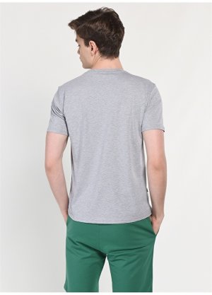 Серая меланжевая мужская футболка с круглым вырезом и стандартным рисунком принтом Ucla