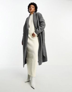 Пальто Belted Wool, темно-серый & Other Stories