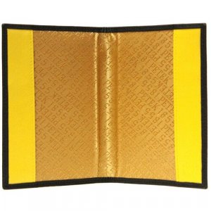 Обложка для паспорта 581.234.C18, желтый, черный Petek 1855. Цвет: черный/желтый
