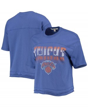 Синий женский укороченный топ с градиентом New York Knicks , Junk Food