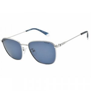 Солнцезащитные очки PLD 4159/G/S/X, голубой, серебряный Polaroid. Цвет: голубой/серебристый/серебряный